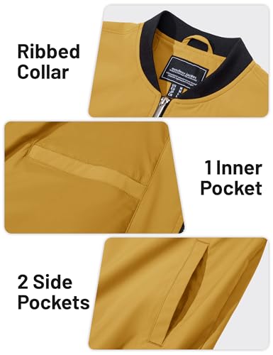Image of TACVASEN Men's Lightweight Jacket Spring Bomber Fall Windbreaker Casual Stylish Coats with Pockets