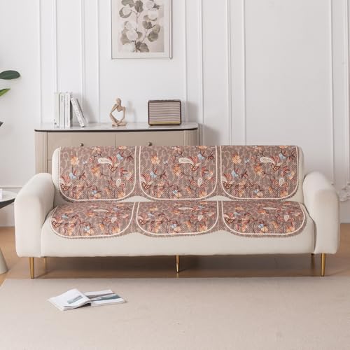 Image of HOKIPO HeavenHue Sofa Cover 3 Seater for Seat & Back, Vintage Bloom