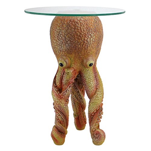 Preisvergleich Produktbild Design Toscano Ollie, der Octopus, Skulpturaler Tisch mit Glasplatte