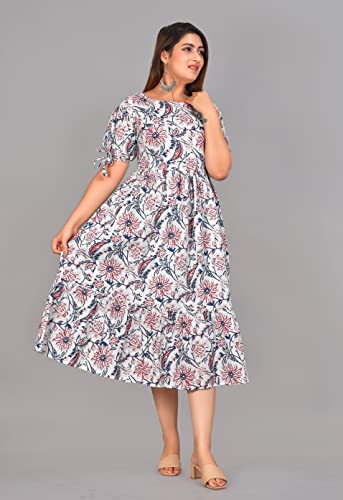 Image of Kuruti B Sheets Women's Cotton Floral Printed Regular Fit Anarkali Kurta for Women