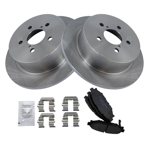 Image of TRQ Rear Ceramic Brake Pad and Rotor Set