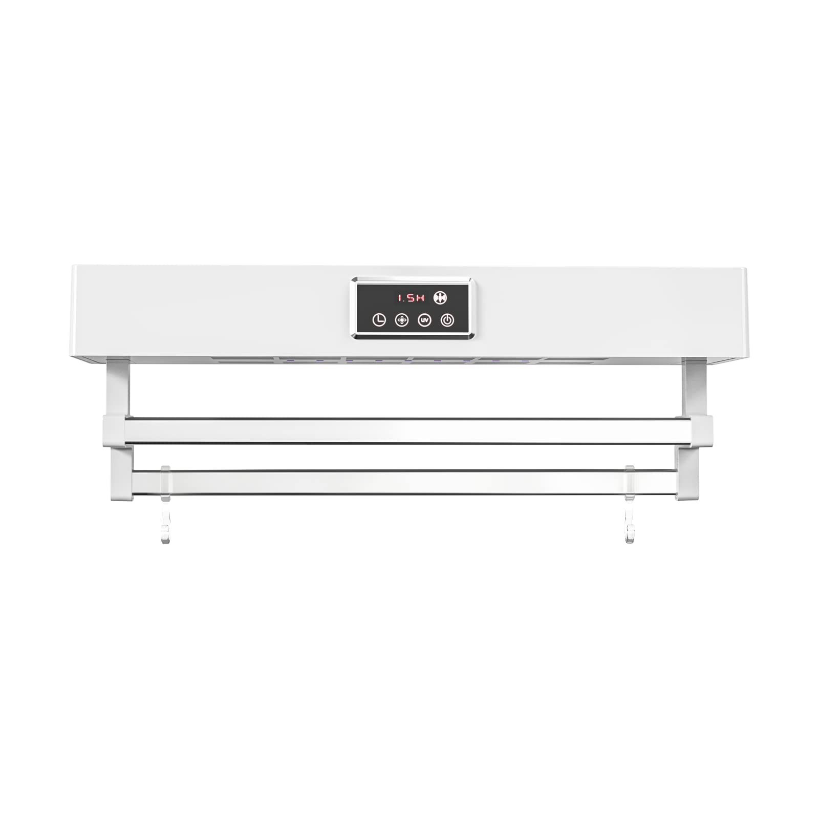 QL Elektrycznie Ogrzewany Wieszak na Ręczniki z Dezynfekcją UV i Szybkie Suszenie 500W,Grzejnik Ręczników do Łazienki i Kuchni 60CM,Biały