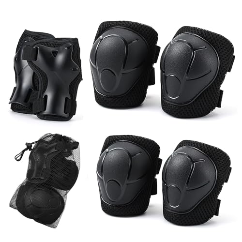 Set Protecciones Patines para Niños, 6 Piezas Protecciones Patines Set, Set Rodilleras Coderas y Muñequeras, Protecciones Skate Niño para Ciclismo Monopatín Patinaje y Otros Deportes Talla S, 3+ años
