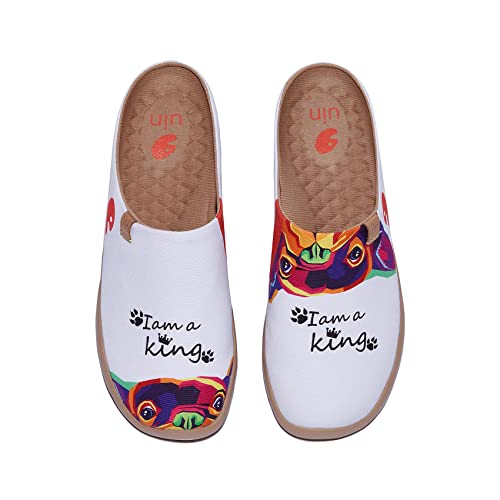 Image of UIN Slipper Woman Travel Art Painted Shoes Wide Toe Casual Home Slip On Mules Malaga