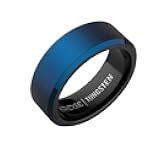The Ridge Tungsten Rings For Men - Mens Wedding Band - Strong, Durable, and Scratch-Resistant Beveled Ring With Silicone Band