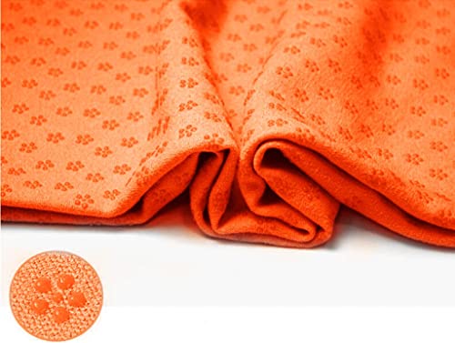 Pokivir - Yoga Towel, Hot Yoga Mat Towel - Sweat Absorbing Non-Slip For Hot Yoga, Pilates And Workout, 24X72 Inches With Grip Dots (Orange) #TOP2