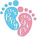 Team Boy and Team Girl Gender Reveal Stickers Labels Waterproof for Party Invitations Voting Games,Funny Footprint Shaped Blue and Pink Gender Reveal Stickers for Gender Revealing Party