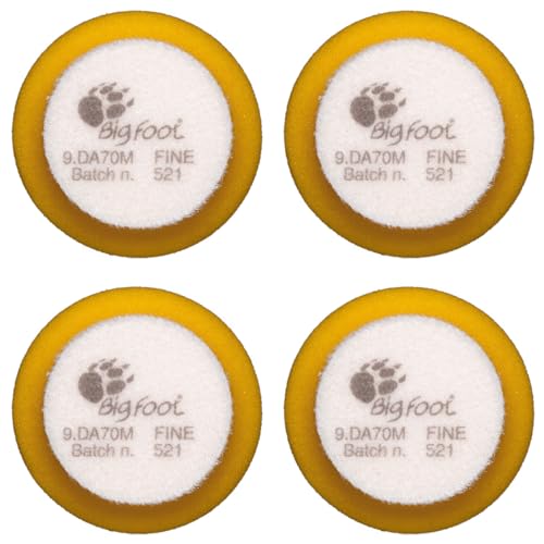 Image of RUPES 9.DA70M /4 Pack of 4 Yellow D-A Fine Finishing Foam Pads 70mm | Ideal for Paint Correction & Gloss Enhancement | Moderate to Fine Defect Removal | Compatible with 2 inch Backing Plate
