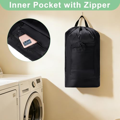 Backpack Laundry Bag,Large Travel Laundry Bags (Grey)
