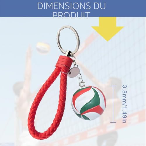 Porte Clés volley-ball, Accessoires Personnalisés, 2Pcs Porte-Clés De Volley-Ball Cadeaux De Volley, Keychain Cute pour le Sac à Dos, le Porte-monnaie, comme Cadeau d'anniversaire pour Filles – vue 3