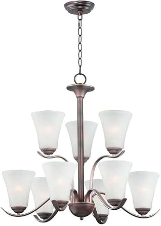 Maxim Vital-9 Light Chandelier-26 Inches Wide by 25 inches high-Oil Rubbed Bronze Finish -Traditional Installation