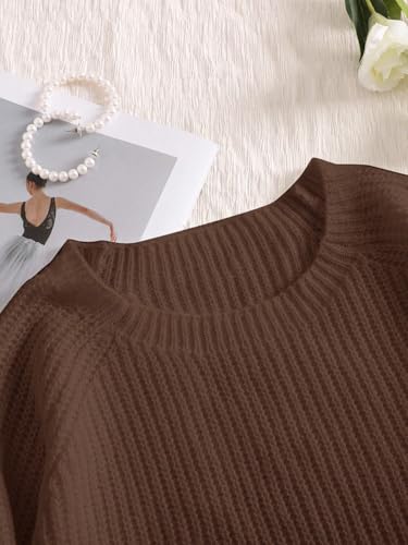 Image of SHENHE Women's Plus Size Sweaters Bow Cutout Crewneck Long Raglan Sleeve Knit Tops Chunky Sweaters