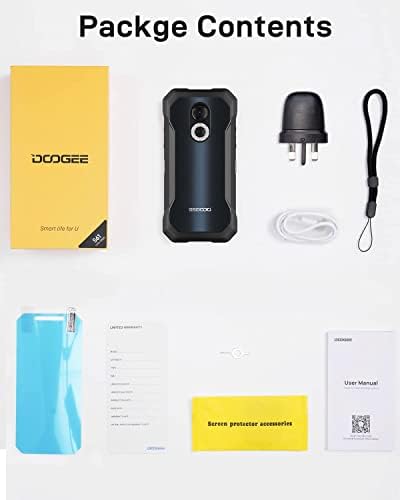 DOOGEE S61 (2023) Rugged Smartphone, 6GB+64GB Octa-core Android 12 Phone, 20MP Night Vision Camera, 5180mAh Battery, 6.0 HD+ Screen, 4G Dual SIM IP68 Waterproof Mobile Phone, NFC - Frosted