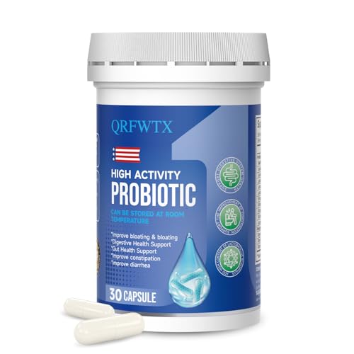 QRFWTX Acidophilus Probiotic - 60 Billion CFU Probiotics, Immune, Digestive & Gut Health Probiotics for Women & Men, Gluten-Free, Non-GMO, cGMP Certified - 30 Acidophilus Capsules [One Tablets Daily]