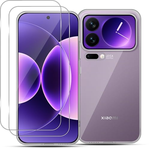 QULLOO Coque pour Xiaomi Mi 17 Pro Max et 2 Pièces Verre Trempé, Anti-Rayures Film Protection écran, Souple TPU Case Mince Étui Antichoc Anti-Jaune Bumper...