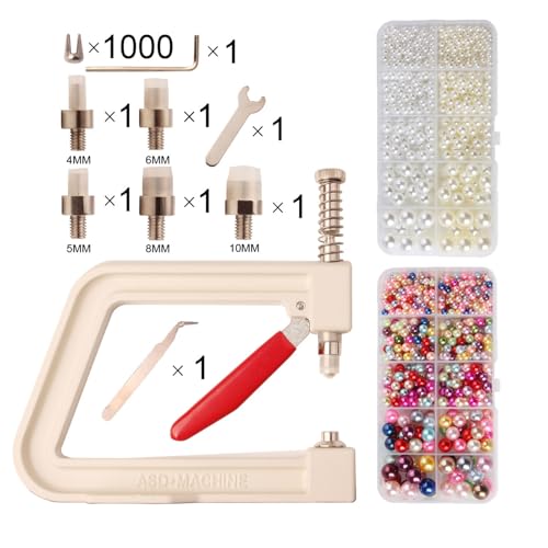 Machine de réglage de perles manuelle avec 5 tailles de rivets pour customisation - 3