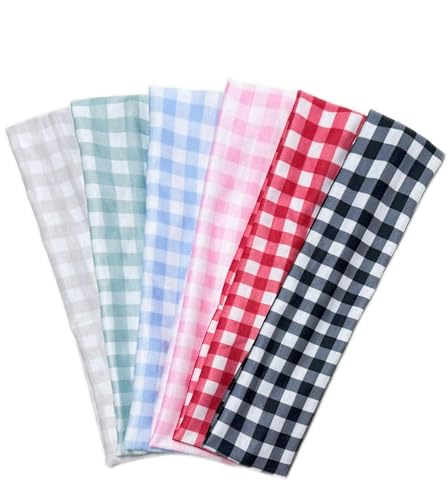 TERSE Plaid Headbands for Women Trendy Hair Accessories: Cute Head Bands for Womens Hair Fashion Hairbands 6PCS