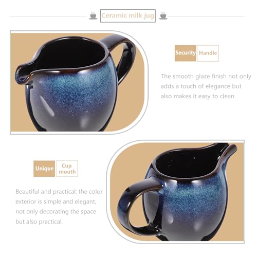 Zerodeko Ceramic Milk Jug, Gravy Boat with Handle, Mini Milk Pots, Anti-Drip Spout for Kitchen Coffee Milk Sauce Condiments - Image 9