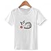 DIYthinker Ragazzi Miaoji Dipinto ad acquerelli Marionette Cat Girocollo Bianco T-Shirt Medio
