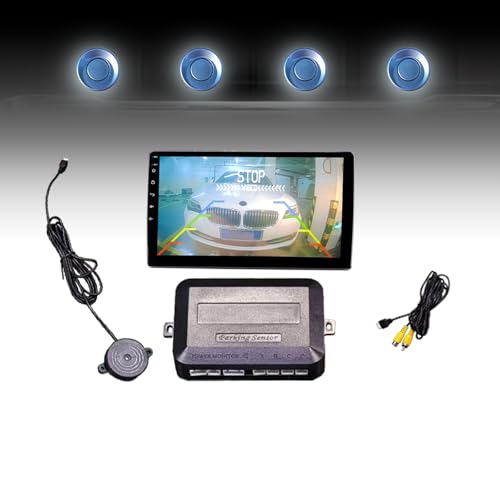 Image of LCD Parking Sensor Kit - Displays Data on Original Screen, Easy Rear Installation, Compatible with CVBS Cameras (Not for AHD), 18 Probe Colors to Match Any Vehicle LightBlue