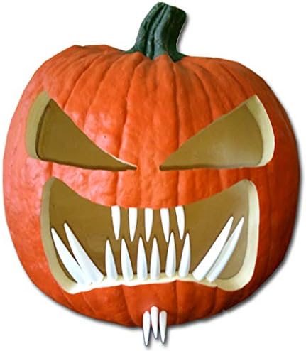 Halloween Pumpkin Carving Kit - Pumpkin Teeth for your Jack O' Lantern (18 White Fangs and 18 White Buck Teeth)