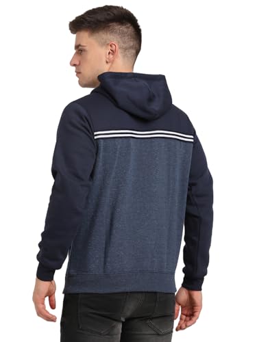 Image of Turtle Men Cotton Stretch Nvay Blue Solid Hooded Sweatshirt || Men's Sweatshirts || Cotton Sweatshirt
