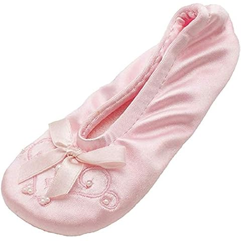 Isotoner Girl's Satin Ballerina Flats, Pale Pink Cover