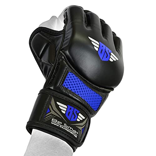 Mma Gloves, Ufc Kickboxing Gloves, Mma Sparring Gloves, Mma Training Equipment, Fighting Gloves For Mixed Martial-Arts, Mma Training Gloves Adults Men & Women By Besmart (Blue Mesh, Small) #TOP3