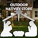 Outdoor Nativity Store Holy Family Nativity Scene - 3 Weatherproof Nativity Set Figures for Outdoor Christmas Decoration - Easy to Assemble & Store - Standard, White