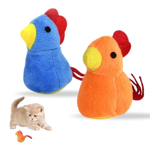 FF UNION Catnip Cat Toy 2 Pack Chicken Bird Interactive Chew Kicker Toys cat Toys for Indoor Cats Boredom Relief Kitten Exercise Soft Durable for All Breed