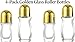 YOFAN 4-Pack Golden Glass Roller Ball Bottles - 30mL & 50mL Empty Refillable Roller Deodorant Containers