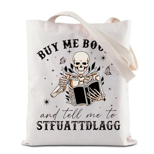 ZJXHPO Smut Reader Tote Bag Tell Me To Stfuattdlagg Shoulder Bag Handbag Smutty Literature Reusable Grocery Shopping Bag (Stfuattdlagg Tote)