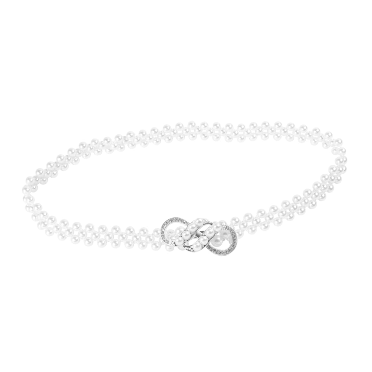 GALPADA Pearl and Diamond Waist Chain Bride Chain Jewelry Bikini Dress Ladies Belt Waist Beads for Bride Necklace Pearl Necklace for Costume Waist Beads Kit Pearls Belts White Alloy