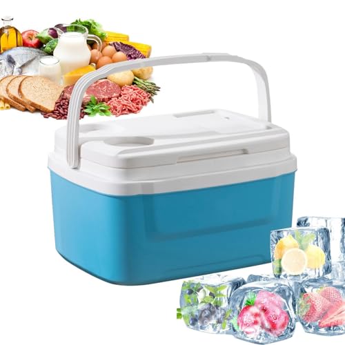Refrigerador de coche para vehículo – Refrigerador portátil 8L con asa | Impermeable de gran capacidad con asa – Comida portátil para viajes, senderismo