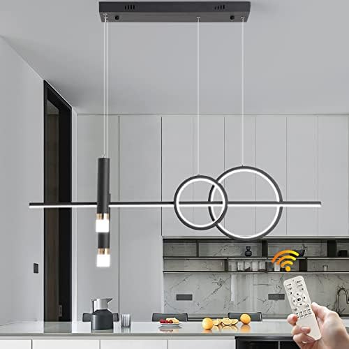 Jaycomey Modern Linear Pendant Light, Dimmable LED Pendant Lighting ...