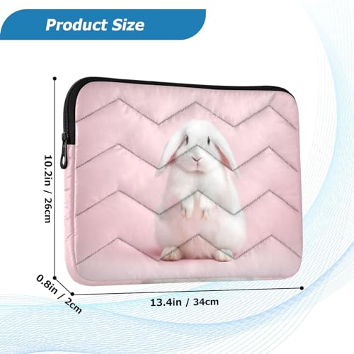Funda para portátil rosa de 13-14 pulgadas con diseño de conejo miniatura 3