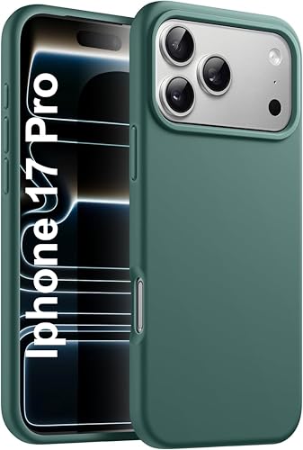 Image of SBMS Silicone Case for iPhone 17 Pro 6.3-Inch, Silky-Soft Touch Full-Body Protective Phone Case, Shockproof Back Cover for iPhone 17 Pro (Pine Green)
