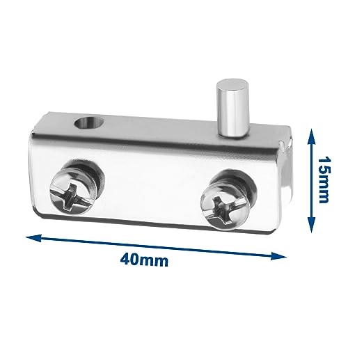 EMSea 12PCS Glass Door Pivot Hinge for 3mm-6mm Thickness Frameless Glass Doors Adjustable Display Cabinet Glass Door Clamp Replacement Door Hardware Silver - Image 4
