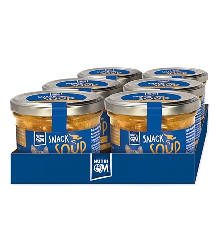 NutriQM® Katzen Suppe Huhn 6 x 190 ml – Premium Katzendrink mit 20 % Filetfleisch – Katzensuppe ohne Zucker & Getreide – Flüssignahrung für Katzen ohne Zusatzstoffe – im Glas – Made in Germany