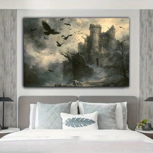 Affiche sur toile Arbre mort et nu décoration murale salon Halloween 70x100