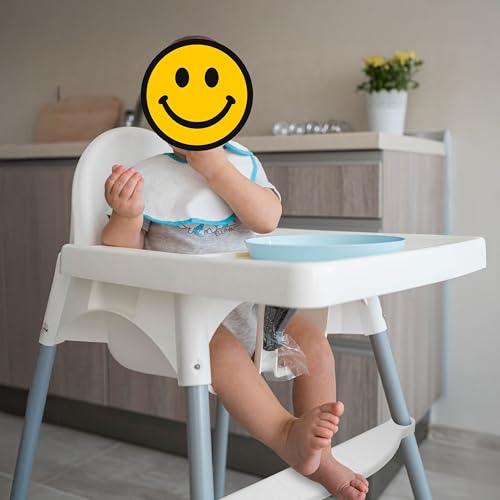 Hochstuhl Fußablage, 1 Set, in Weiß, kompatibel mit IKEA Antilop, Höhen-verstellbar mit Schellen Befestigung am Stuhlbein, Kinderhochstuhl Fußstütze, Sitzerhöhung Babyhochstuhl, Stuhl Kind Fussauflage
