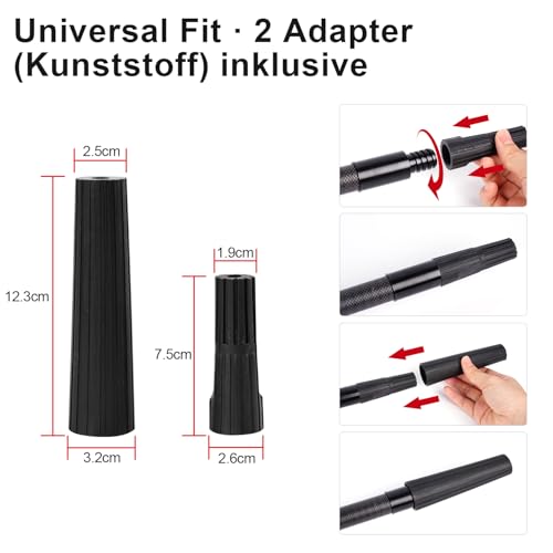 DOBEN 7,3M Kohlefaser Teleskopstange Stange mit Universal-Gewindekopf, Kohlefaser Teleskopstiel Telescopic Pole, Verlängerungsstangen für die Reinigung Farbrollern Fensterreinigung