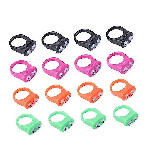 Toyvian 20pcs Toy Rings for Kids Halloween Party Ring Toys Light Finger for Halloween Kids Party Props Plastic