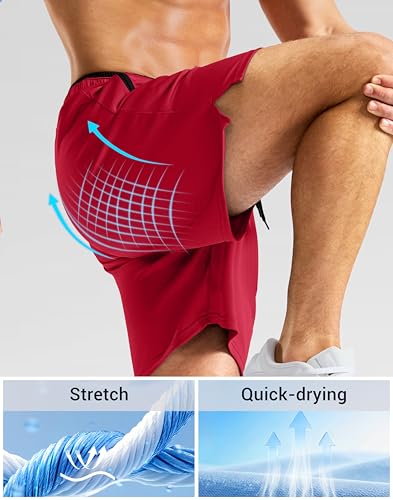 Image of G Gradual Men's Gym Workout Shorts Zipper Pockets 5 inch / 7 inch Quick Dry Breathable Runing Athletic Short for Men