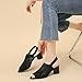 Women's Knit Peep Toe Chunky Block Heeled Sandals with Ankle Strap Fashion Hollow Pointed Toe Elastic Slingback Slip On High Heels Summer Casual Work Office Wedding Dressy Pumps (Black,10)
