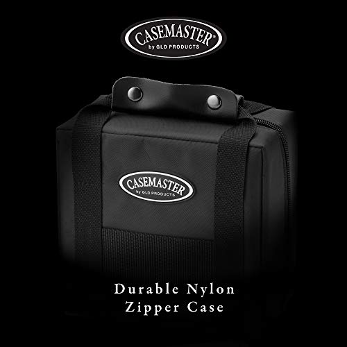 Casemaster Elite Black Nylon Dart Carrying Case; Holds 9 Darts, Steel Tip or Soft Tip, with Additional Pockets, Tubes and Boxes for Extra Tips, Flights, Shafts and Large Containers for Other Accessories
