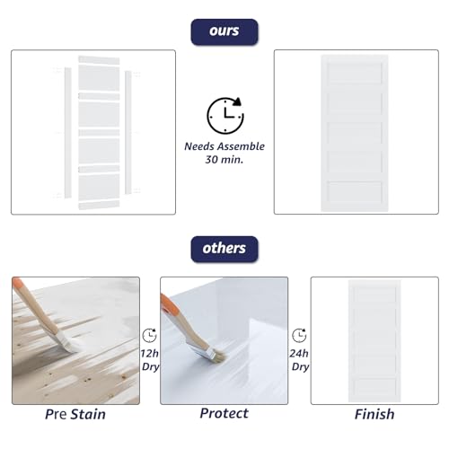 Image of 30in x 84in Sliding Barn Door 5 Panel with Water-Proof PVC Surface