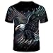 LAOLIUSN Eagle T-Shirt Patriotic Theme Tee American Flag Shirt,Black,4XL