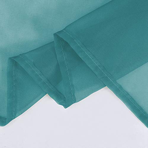 Huto Teal Sheer Window Scarf Valance For Girls Room Soft Voile Curtain Scaves Wedding Party Bed Canopy,1 Panel 52 X 216 Inch Extra Long #TOP4