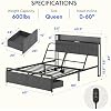 FLEXISPOT Queen Adjustable Bed with Storage Headboard, Charging Station, Head Incline, LED Lighting, Storage Drawers, Quiet Powerful DC Motor, and Easy Assembly